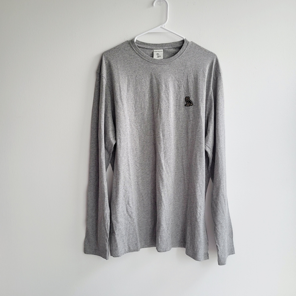 OVO Grey Essential Long Sleeve Shirt Men Top Size XL NWT